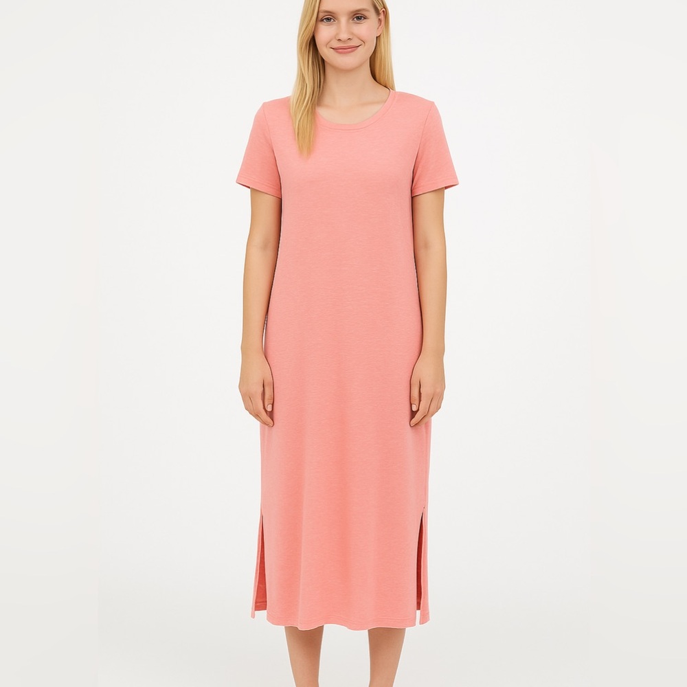 Daily Practice by Anthropologie Peach Cotton T Shirt Dress Sz Small